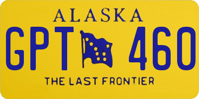 AK license plate GPT460