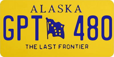 AK license plate GPT480