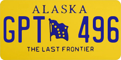 AK license plate GPT496