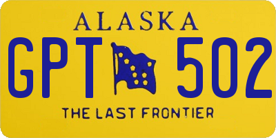 AK license plate GPT502