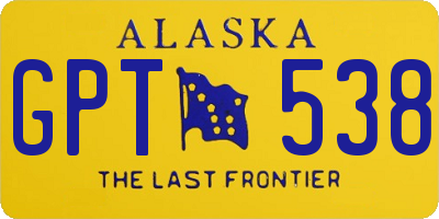 AK license plate GPT538