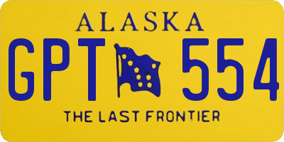 AK license plate GPT554