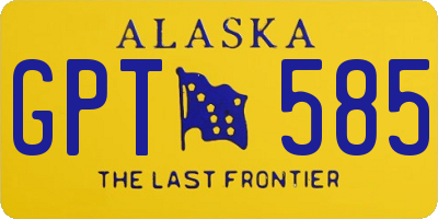 AK license plate GPT585