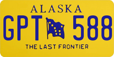 AK license plate GPT588