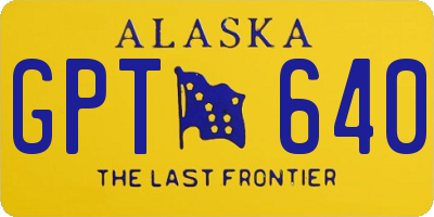 AK license plate GPT640
