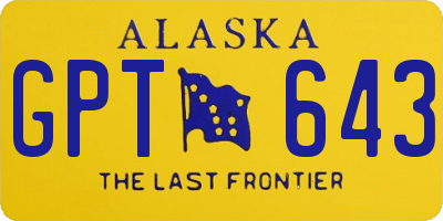 AK license plate GPT643