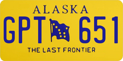 AK license plate GPT651
