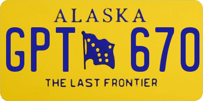 AK license plate GPT670