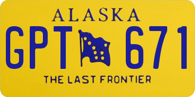 AK license plate GPT671