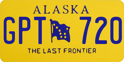 AK license plate GPT720