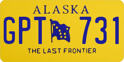 AK license plate GPT731