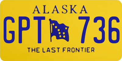 AK license plate GPT736
