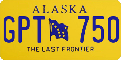AK license plate GPT750
