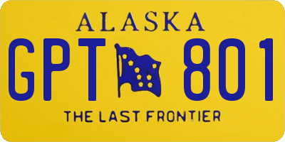 AK license plate GPT801