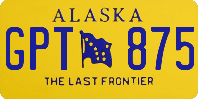 AK license plate GPT875