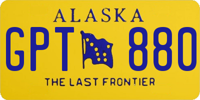 AK license plate GPT880