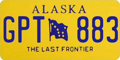 AK license plate GPT883