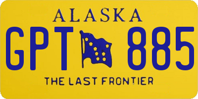 AK license plate GPT885