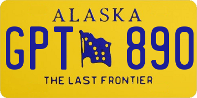 AK license plate GPT890