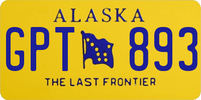 AK license plate GPT893