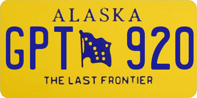 AK license plate GPT920