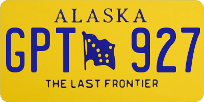 AK license plate GPT927