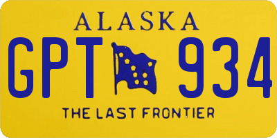 AK license plate GPT934