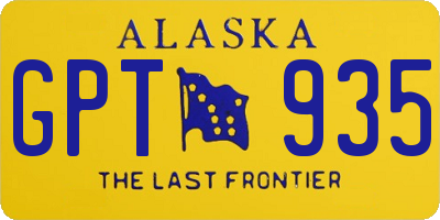 AK license plate GPT935