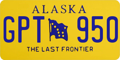 AK license plate GPT950