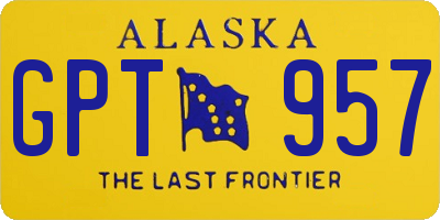 AK license plate GPT957
