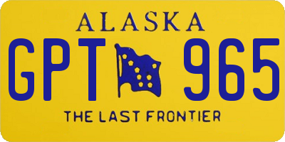 AK license plate GPT965