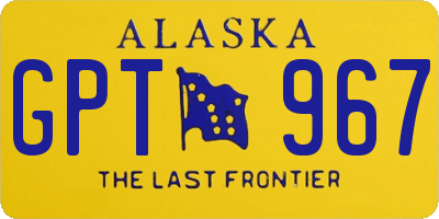 AK license plate GPT967