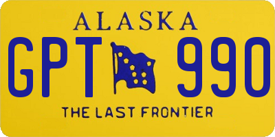 AK license plate GPT990