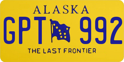 AK license plate GPT992