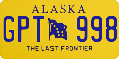 AK license plate GPT998