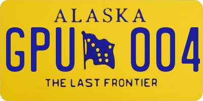 AK license plate GPU004