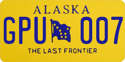 AK license plate GPU007