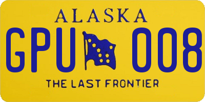 AK license plate GPU008