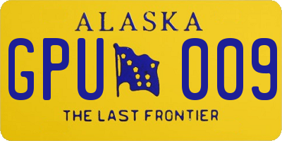 AK license plate GPU009