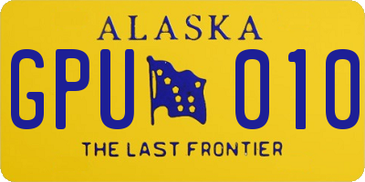 AK license plate GPU010