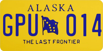 AK license plate GPU014