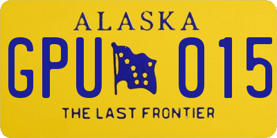 AK license plate GPU015