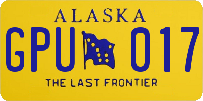 AK license plate GPU017