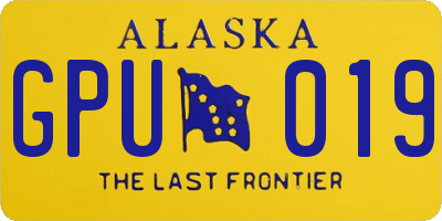 AK license plate GPU019