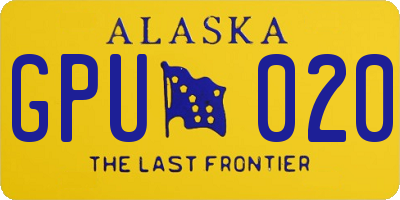 AK license plate GPU020