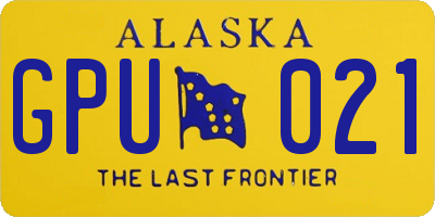 AK license plate GPU021