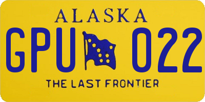 AK license plate GPU022