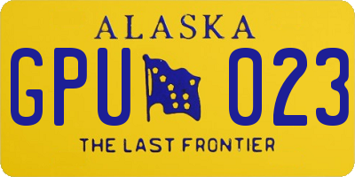 AK license plate GPU023