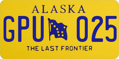 AK license plate GPU025