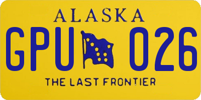 AK license plate GPU026